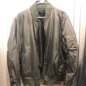 Army green bomber jacket
